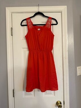 Charlotte Russe Red Sleeveless Jewel-Embellished Dress
